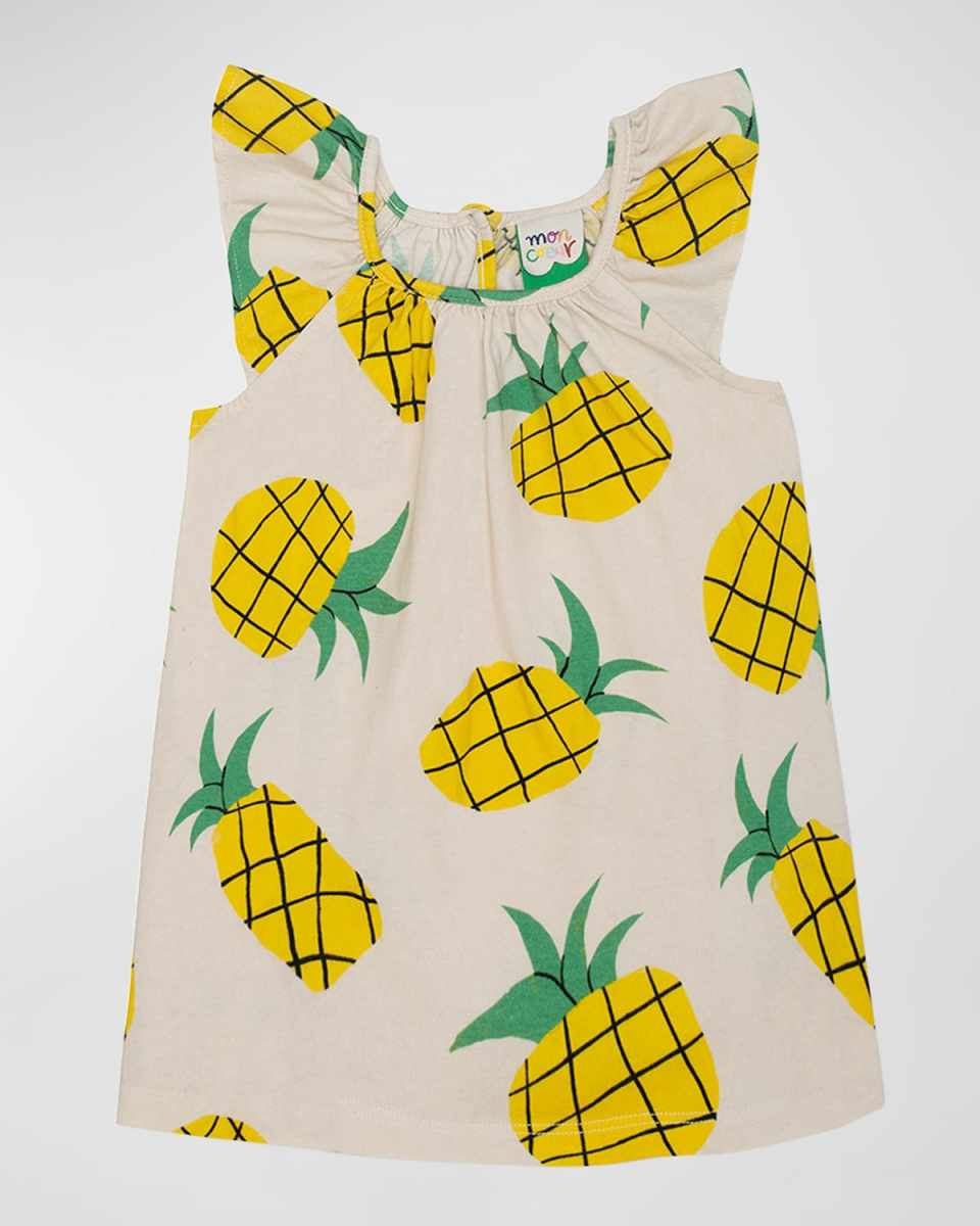 Girl's Pineapple Flutter Dress, Size 2-8